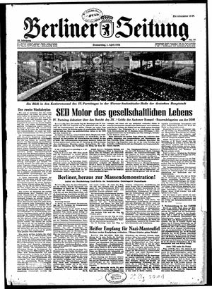 Berliner Zeitung Online-Archiv vom 01.04.1954