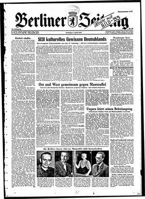 Berliner Zeitung Online-Archiv vom 04.04.1954