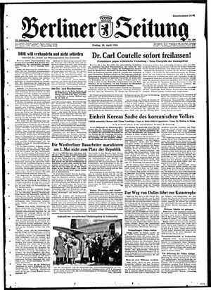Berliner Zeitung Online-Archiv vom 30.04.1954