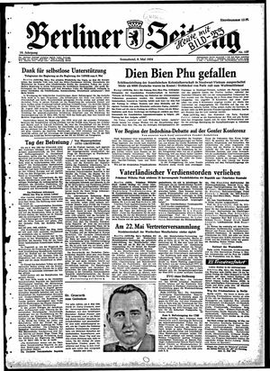 Berliner Zeitung Online-Archiv vom 08.05.1954
