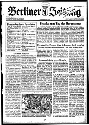Berliner Zeitung Online-Archiv vom 04.07.1954