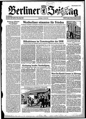 Berliner Zeitung Online-Archiv vom 11.07.1954