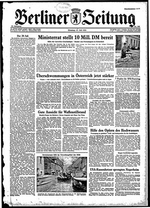 Berliner Zeitung Online-Archiv vom 13.07.1954