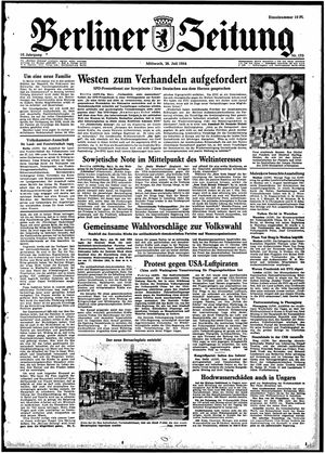 Berliner Zeitung Online-Archiv vom 28.07.1954