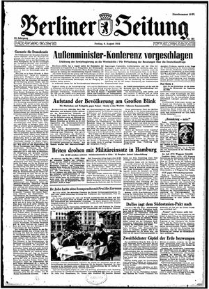 Berliner Zeitung Online-Archiv vom 06.08.1954