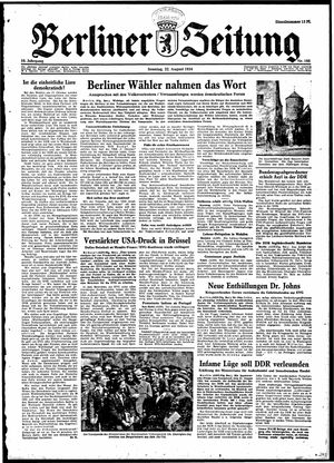 Berliner Zeitung Online-Archiv vom 22.08.1954