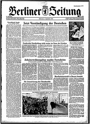 Berliner Zeitung Online-Archiv vom 01.09.1954