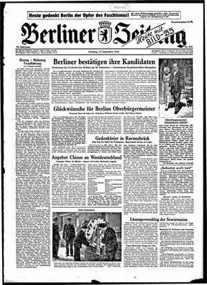Berliner Zeitung Online-Archiv vom 12.09.1954