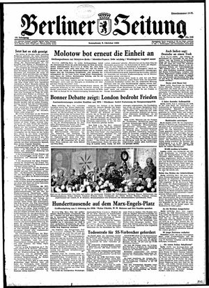 Berliner Zeitung Online-Archiv vom 09.10.1954