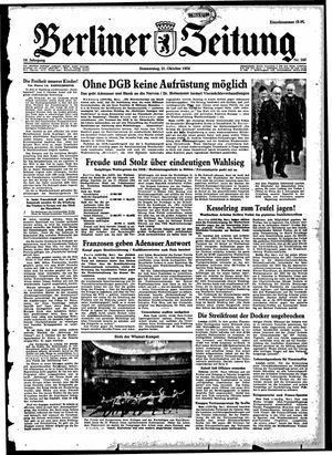 Berliner Zeitung Online-Archiv vom 21.10.1954