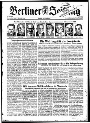 Berliner Zeitung Online-Archiv on Oct 26, 1954