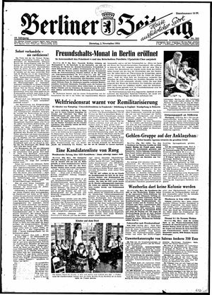Berliner Zeitung Online-Archiv vom 02.11.1954