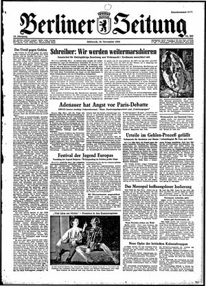 Berliner Zeitung Online-Archiv vom 10.11.1954
