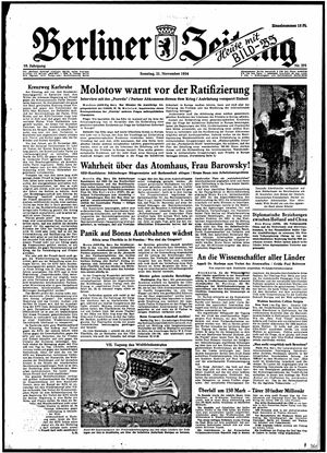 Berliner Zeitung Online-Archiv vom 21.11.1954