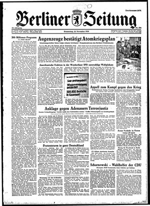 Berliner Zeitung Online-Archiv vom 25.11.1954