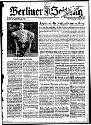 Berliner Zeitung Online-Archiv vom 21.12.1954