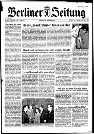 Berliner Zeitung Online-Archiv vom 30.12.1954