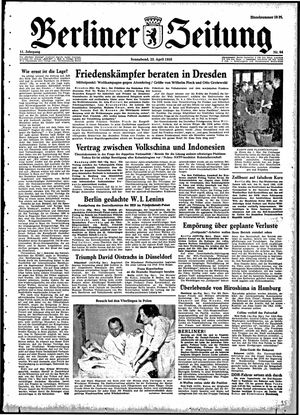 Berliner Zeitung Online-Archiv vom 23.04.1955