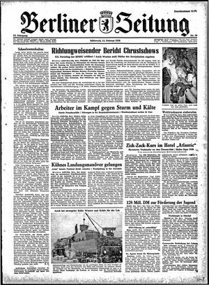Berliner Zeitung Online-Archiv vom 15.02.1956