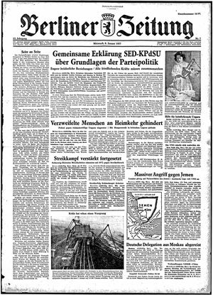 Berliner Zeitung Online-Archiv vom 09.01.1957