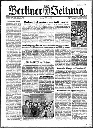 Berliner Zeitung Online-Archiv vom 22.01.1957