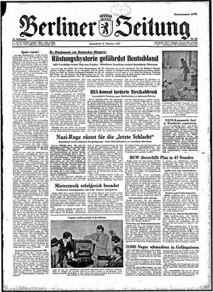 Berliner Zeitung Online-Archiv vom 09.02.1957