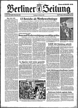 Berliner Zeitung Online-Archiv vom 10.02.1957