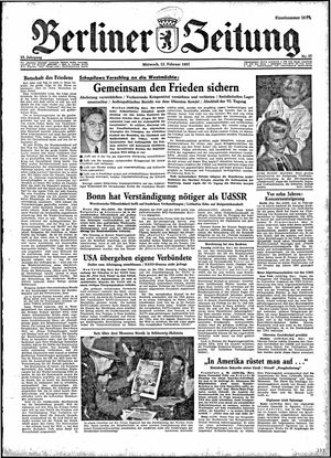 Berliner Zeitung Online-Archiv vom 13.02.1957