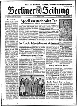 Berliner Zeitung Online-Archiv vom 15.02.1957