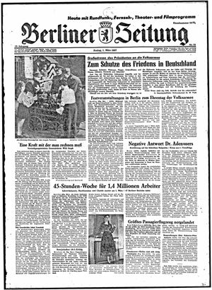 Berliner Zeitung Online-Archiv vom 01.03.1957
