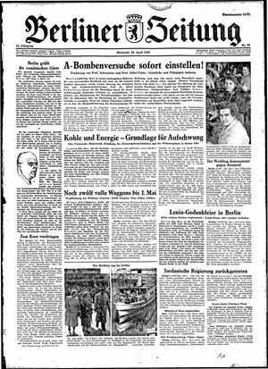 Berliner Zeitung Online-Archiv vom 24.04.1957