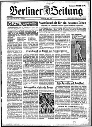 Berliner Zeitung Online-Archiv vom 28.04.1957