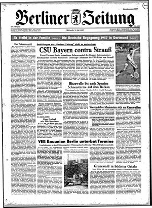 Berliner Zeitung Online-Archiv vom 03.07.1957