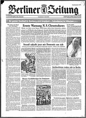 Berliner Zeitung Online-Archiv vom 13.07.1957