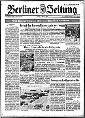 Berliner Zeitung Online-Archiv vom 04.08.1957