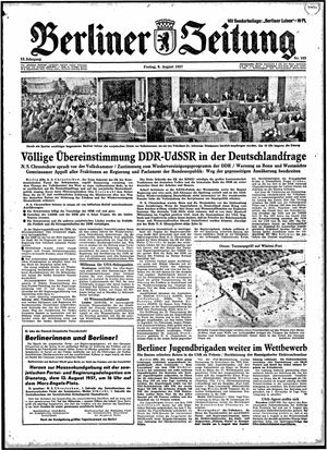 Berliner Zeitung Online-Archiv vom 09.08.1957