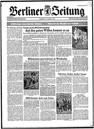 Berliner Zeitung Online-Archiv vom 21.09.1957