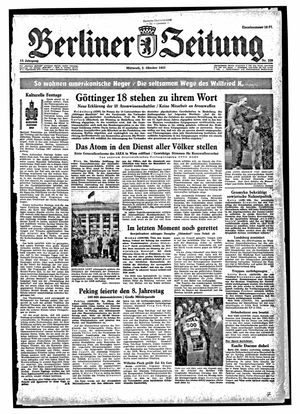 Berliner Zeitung Online-Archiv vom 02.10.1957