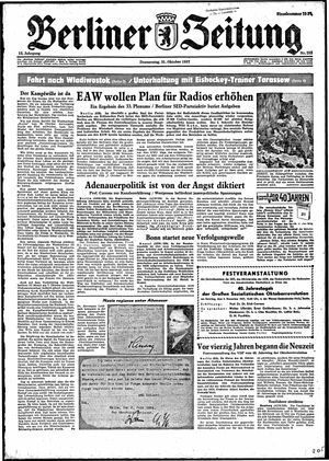 Berliner Zeitung Online-Archiv vom 31.10.1957