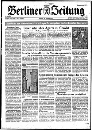 Berliner Zeitung Online-Archiv vom 26.11.1957
