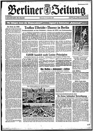 Berliner Zeitung Online-Archiv vom 27.11.1957