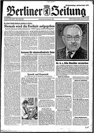 Berliner Zeitung Online-Archiv vom 28.12.1957