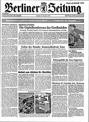 Berliner Zeitung Online-Archiv vom 29.12.1957