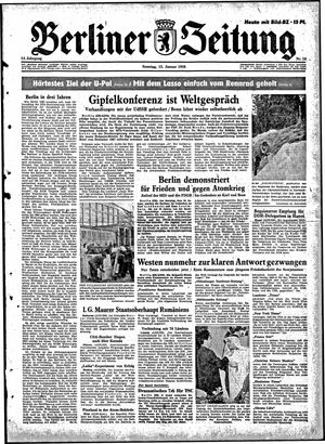 Berliner Zeitung Online-Archiv vom 12.01.1958