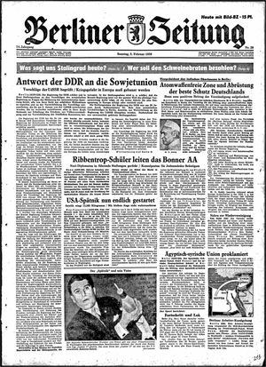 Berliner Zeitung Online-Archiv vom 02.02.1958