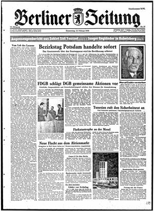 Berliner Zeitung Online-Archiv vom 13.02.1958