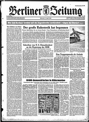 Berliner Zeitung Online-Archiv vom 09.04.1958