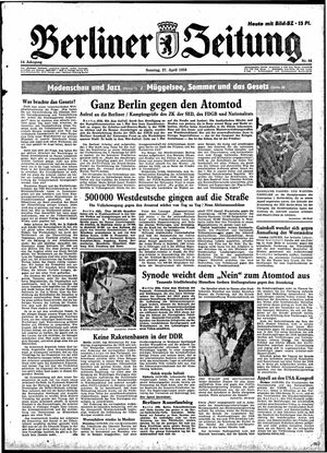 Berliner Zeitung Online-Archiv vom 27.04.1958