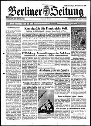 Berliner Zeitung Online-Archiv vom 23.05.1958