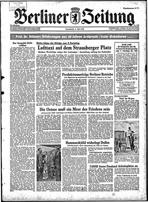 Berliner Zeitung Online-Archiv vom 05.07.1958